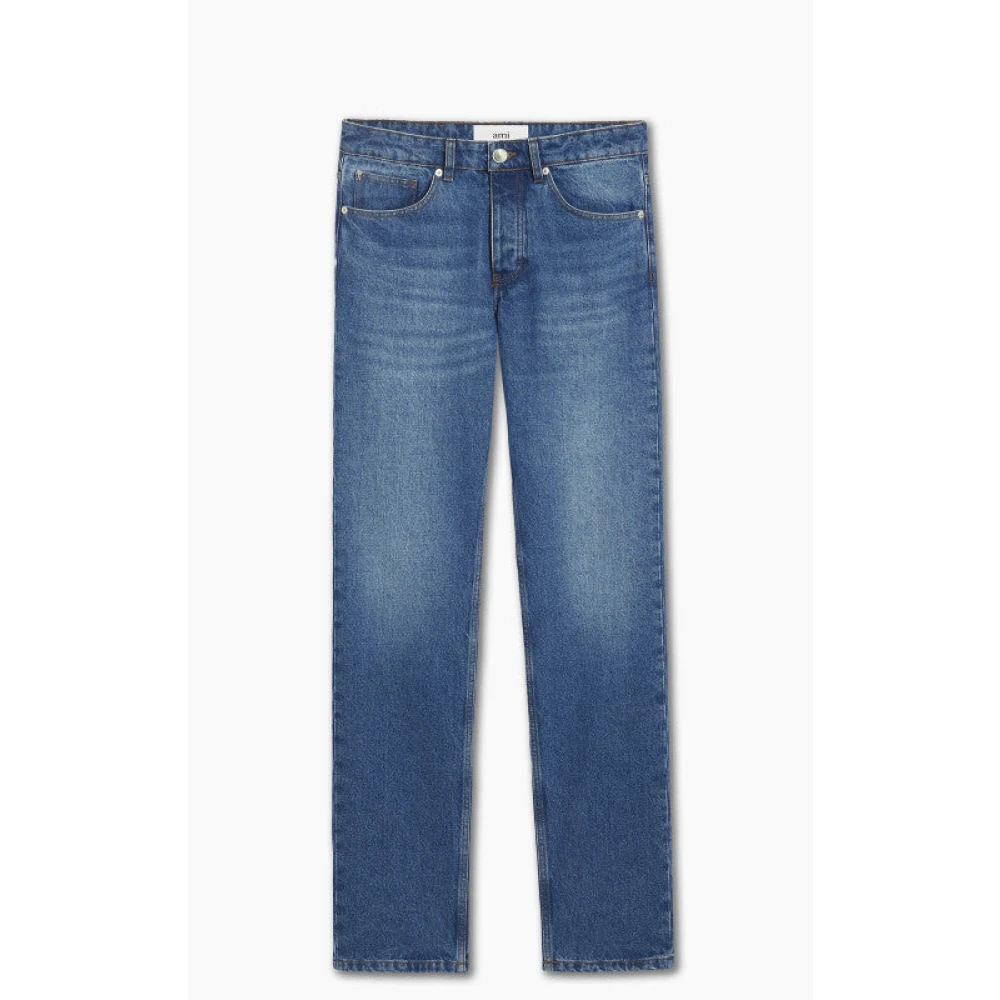 Ami Paris Gebruikte Blauwe Classic Fit Jeans Blue Heren