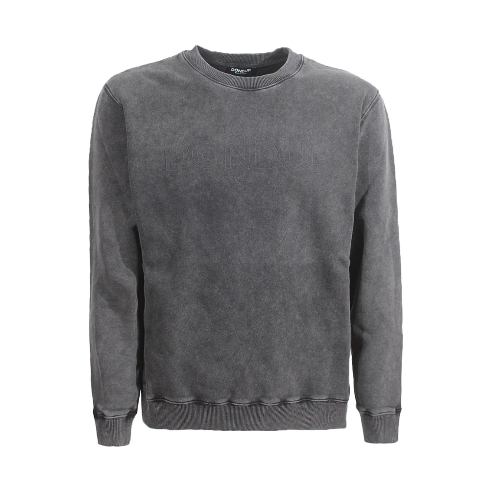 Dondup Antraciet Logo Print Crew-Neck Sweatshirt Gray Heren