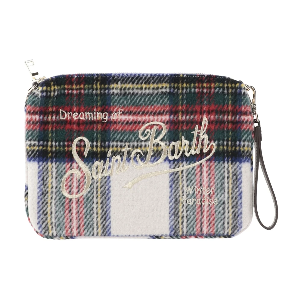 MC2 Saint Barth Geruit Patroon Wollen Clutch Tas Multicolor Dames