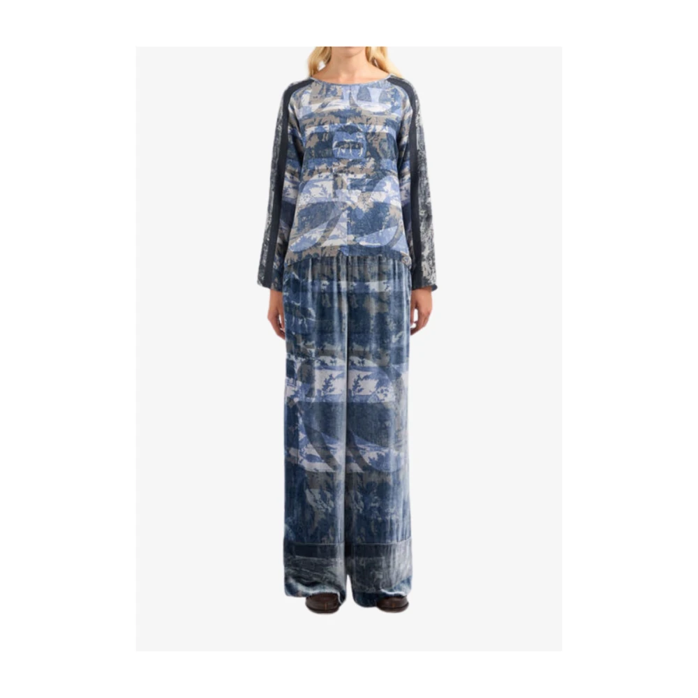 Pierre-Louis Mascia Zijden Landschap Patroon Lange Mouwen Shirt Multicolor Dames