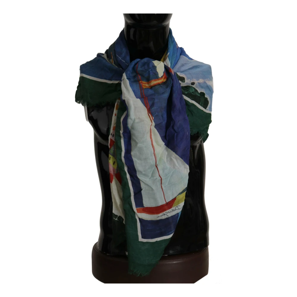 Dolce & Gabbana Sorrento DG Print Fringe Sjaal Multicolor Dames