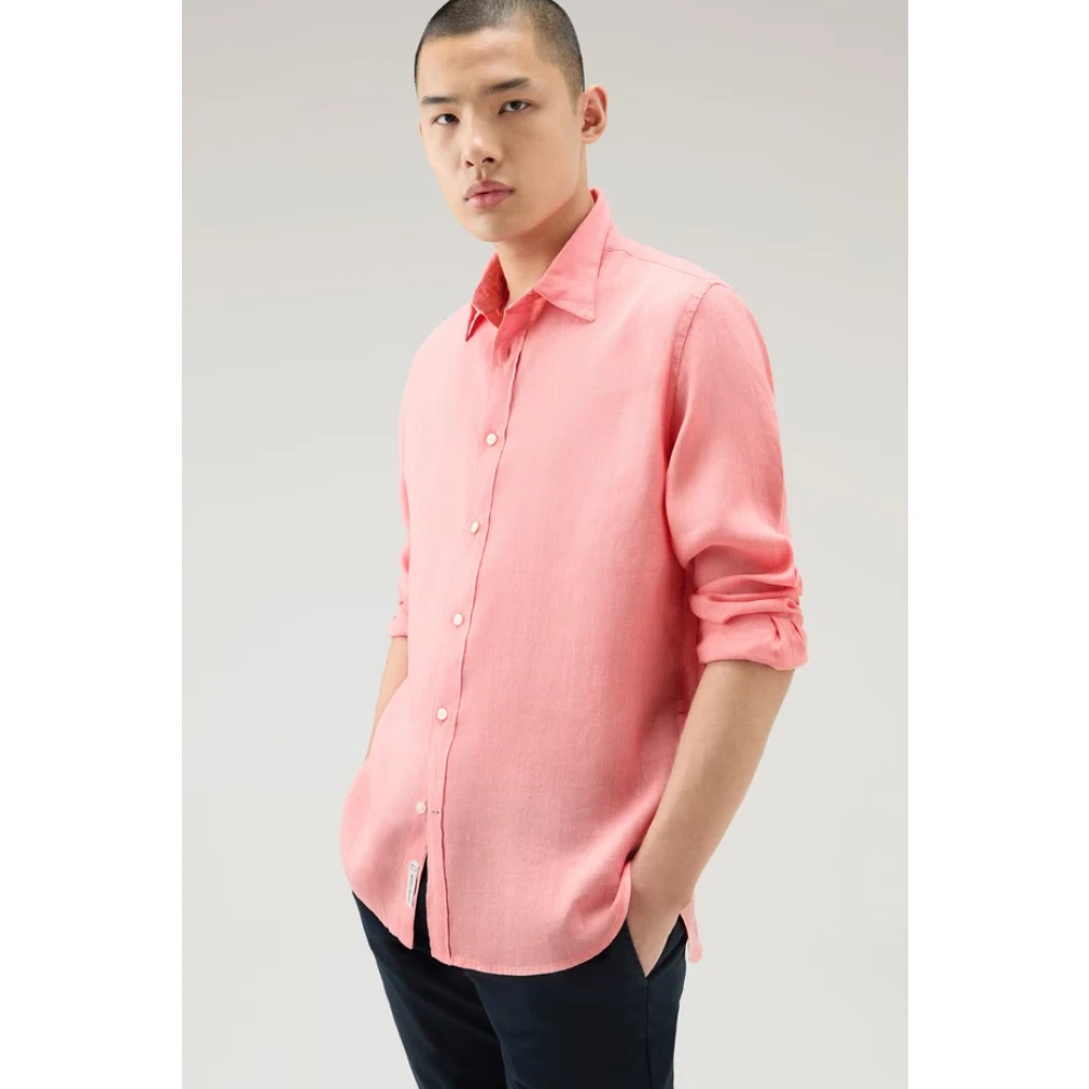 Woolrich Shirts Pink Heren