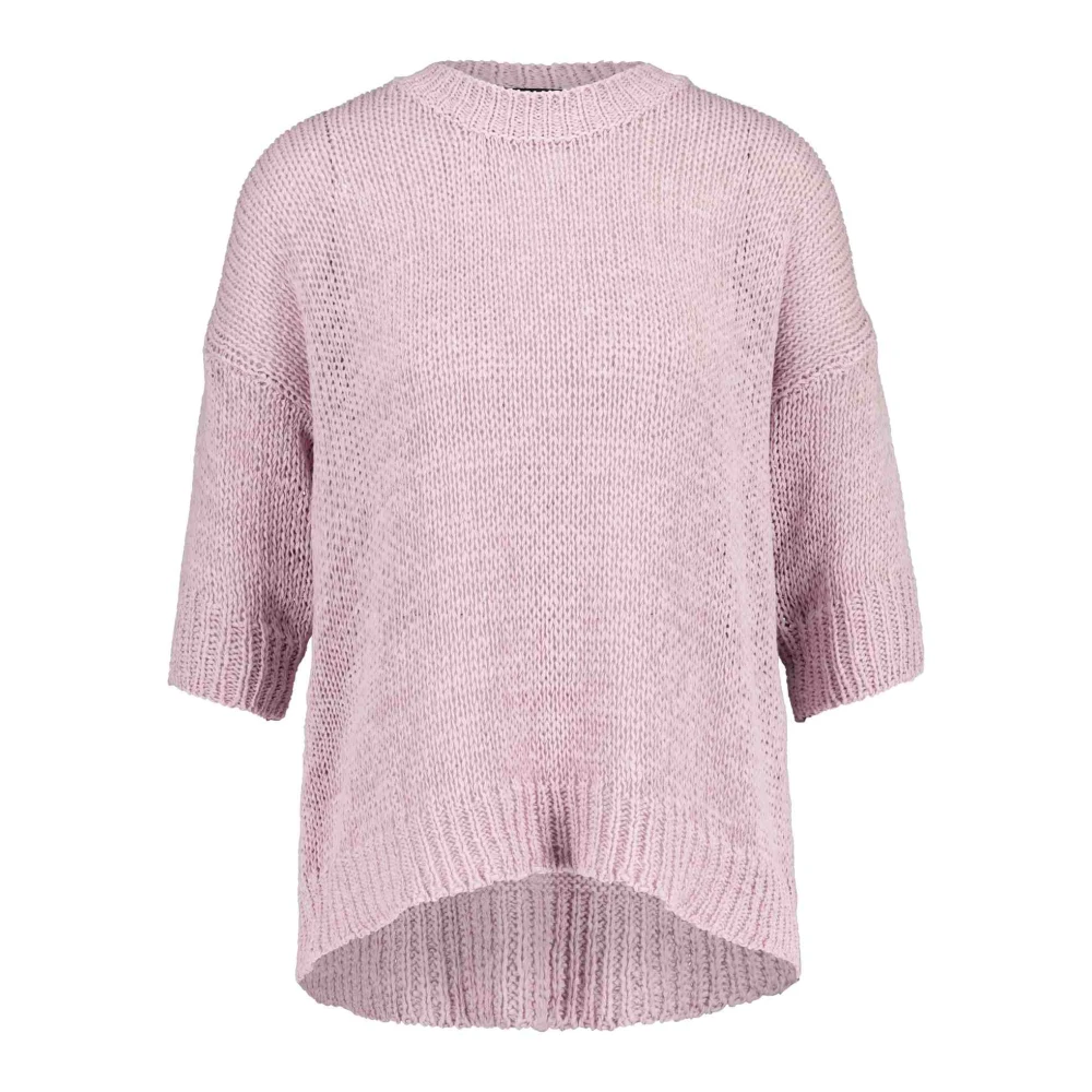 Roberto Collina Chunky Gebreide Oversized Trui Purple Dames