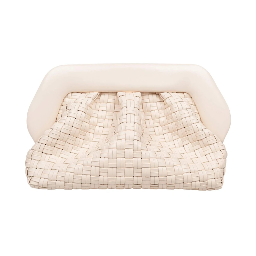 THEMOIRè Vegan Gevlochten Clutch Tas Schelpkleur Beige Dames
