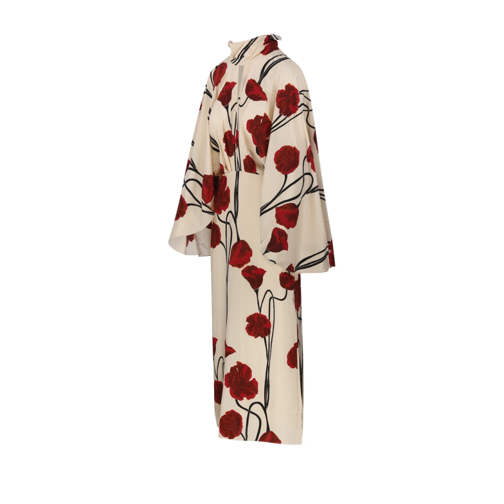 Johanna Ortiz Klaproos Enkellange Jurk in Ecru Multicolor Dames