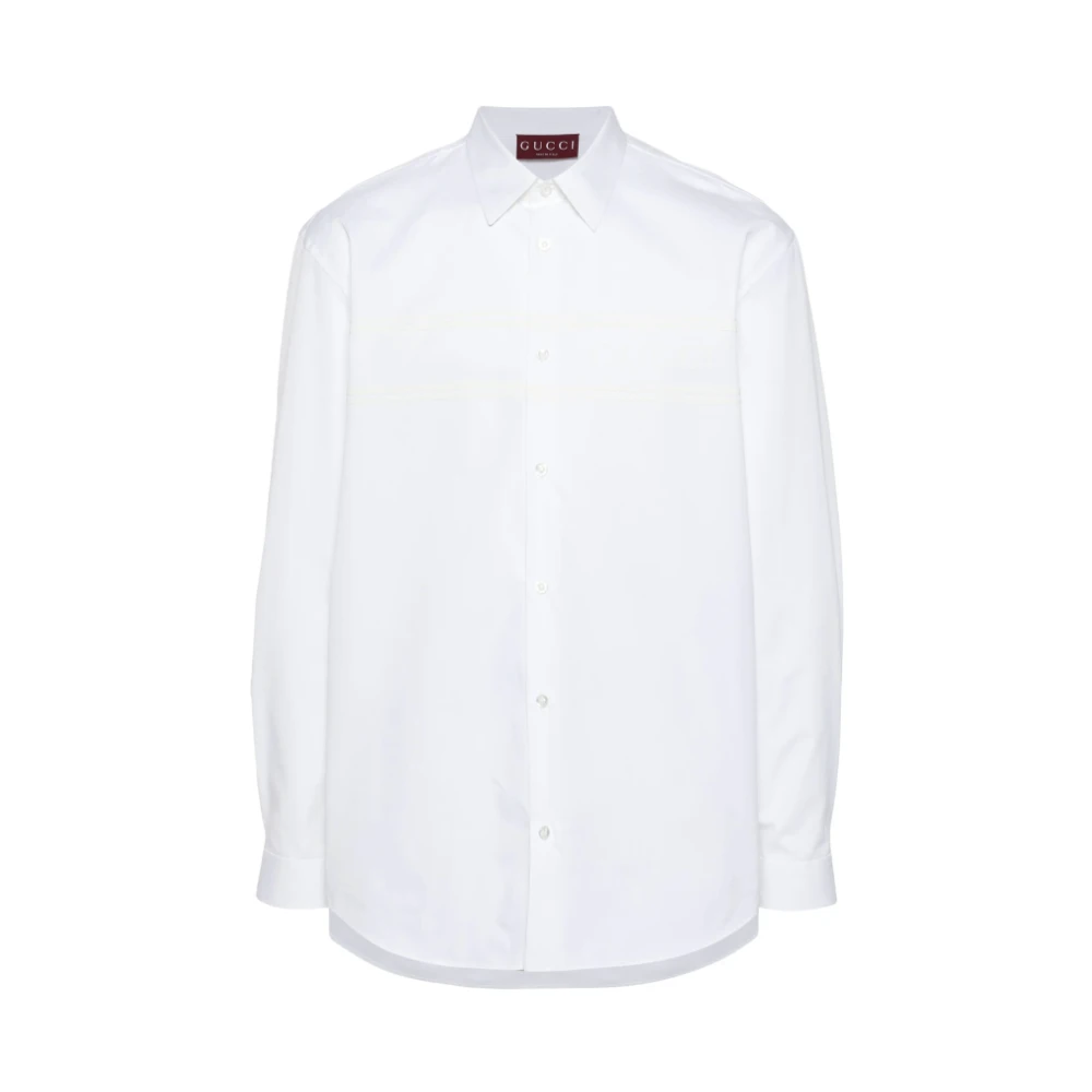 Gucci Wit Katoenen Logo Shirt White Heren