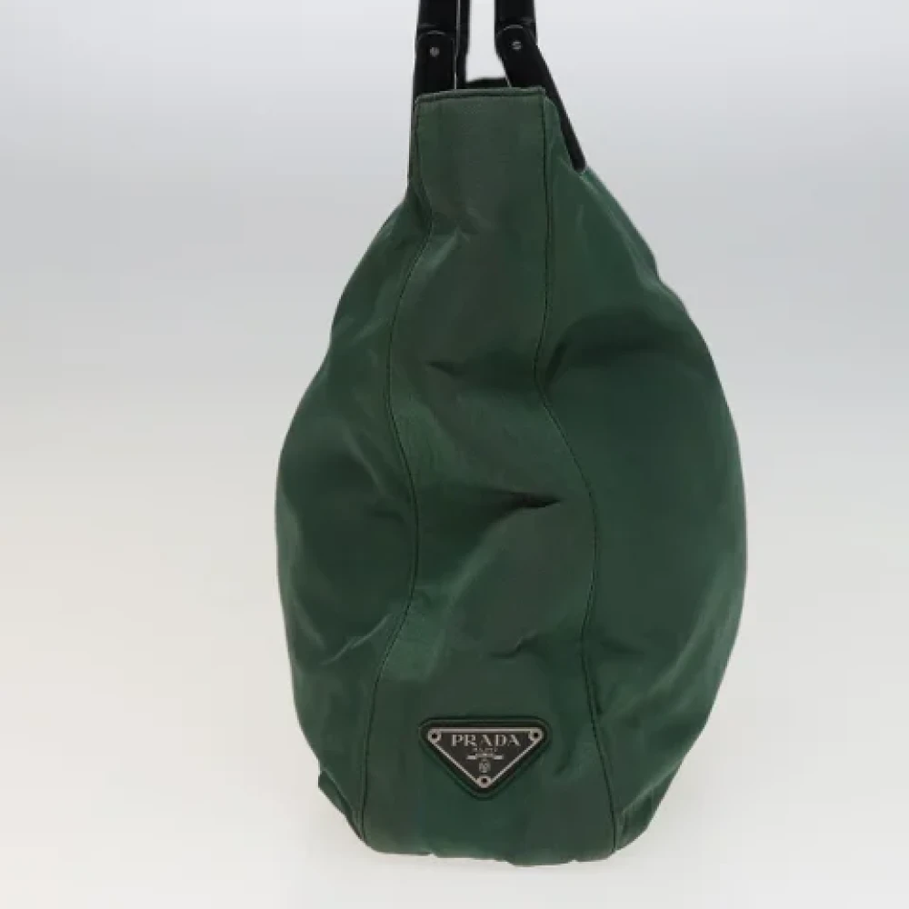 Prada Vintage Pre-owned Nylon handbags Green Dames