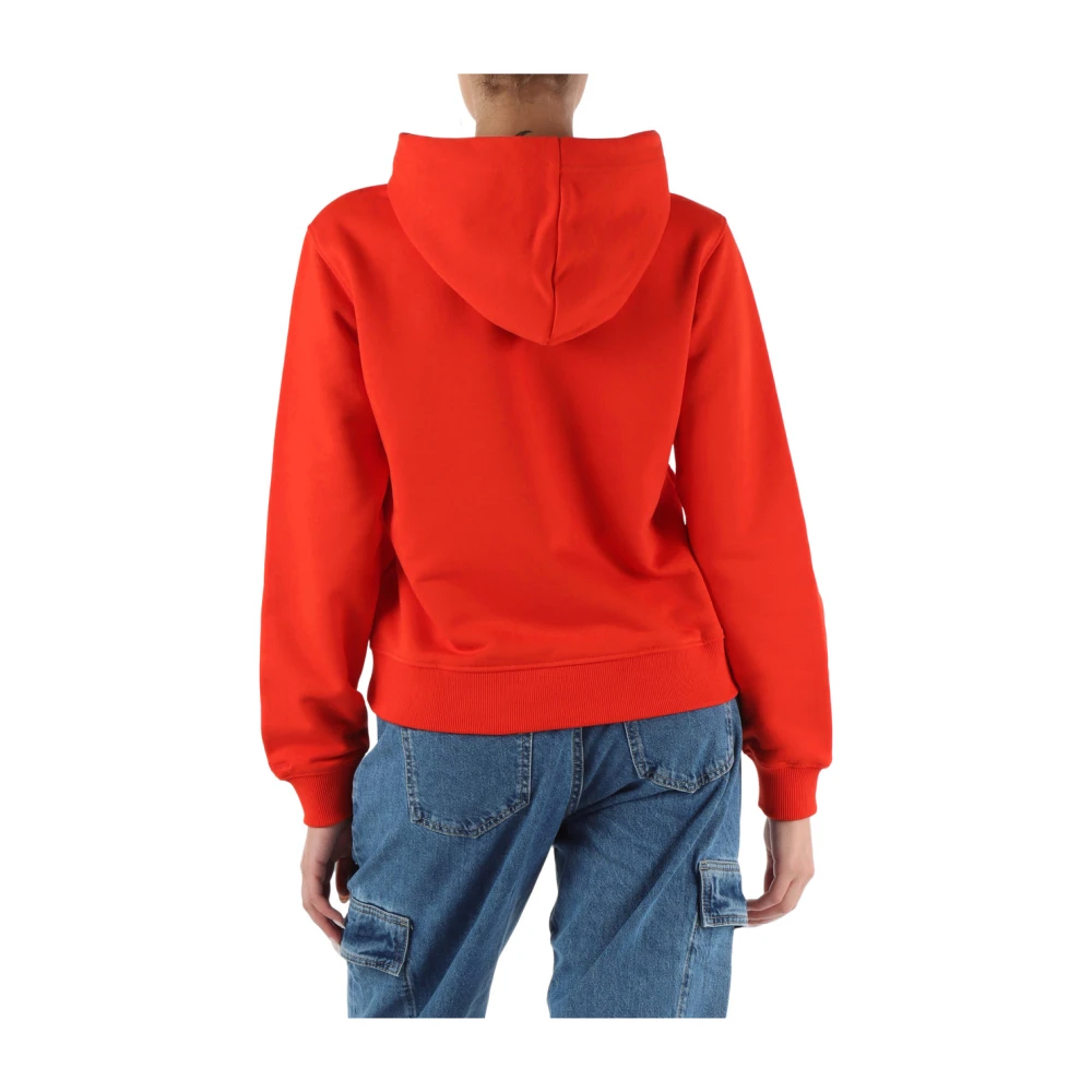 Calvin Klein Jeans Hoodie van katoen met logopatch Red Dames