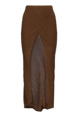 brown-cotton-skirt-with-side-slit