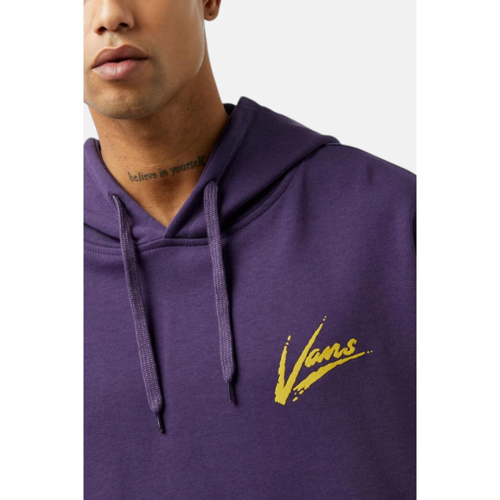 Vans Hoodie met Voorzak en Logo Purple Heren