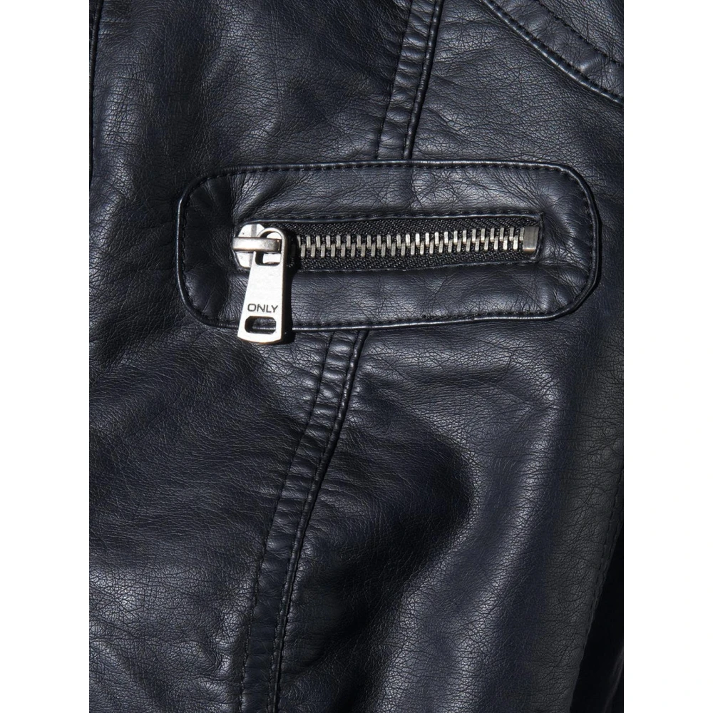 Only Zwarte Faux Leren Bikerjas Black Dames