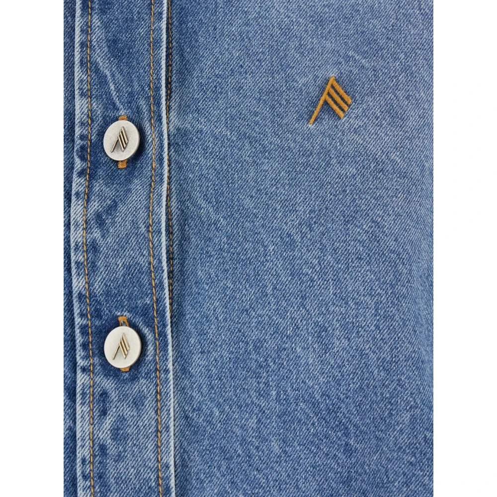 The Attico Blauw Geborduurd Katoenen Overhemd Vrouw Blue Dames
