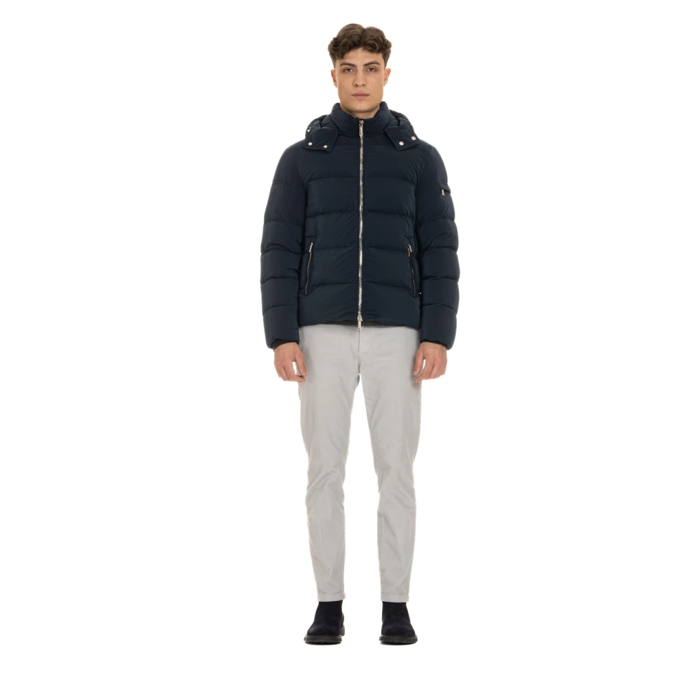 Moorer Blauwe Bomberjack Brett-Os Stijl Blue Heren