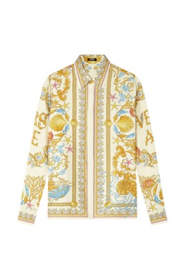 chemise-en-soie-underwater-barocco-jaune