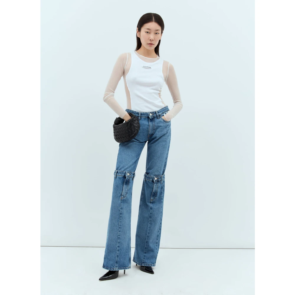 Coperni Open Knie Jeans met Knoopsluiting Blue Dames