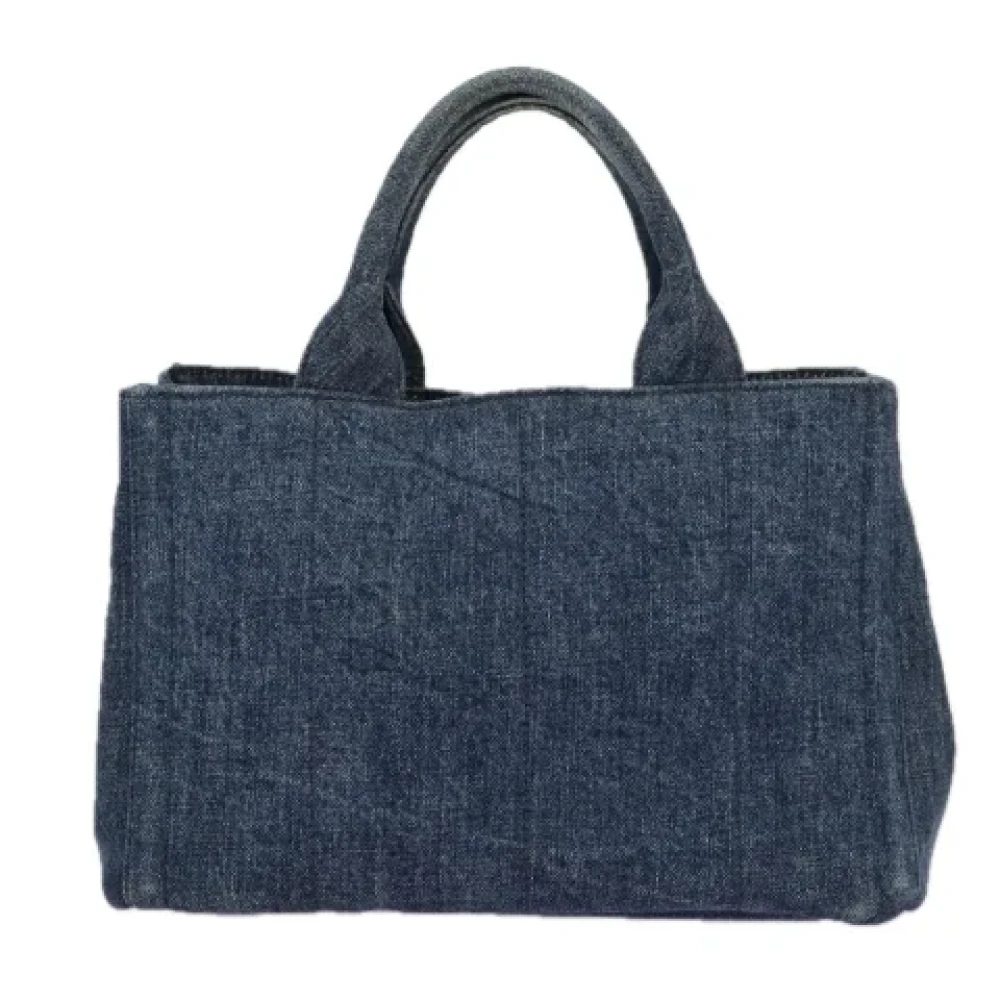 Prada Vintage Pre-owned Canvas handbags Blue Dames