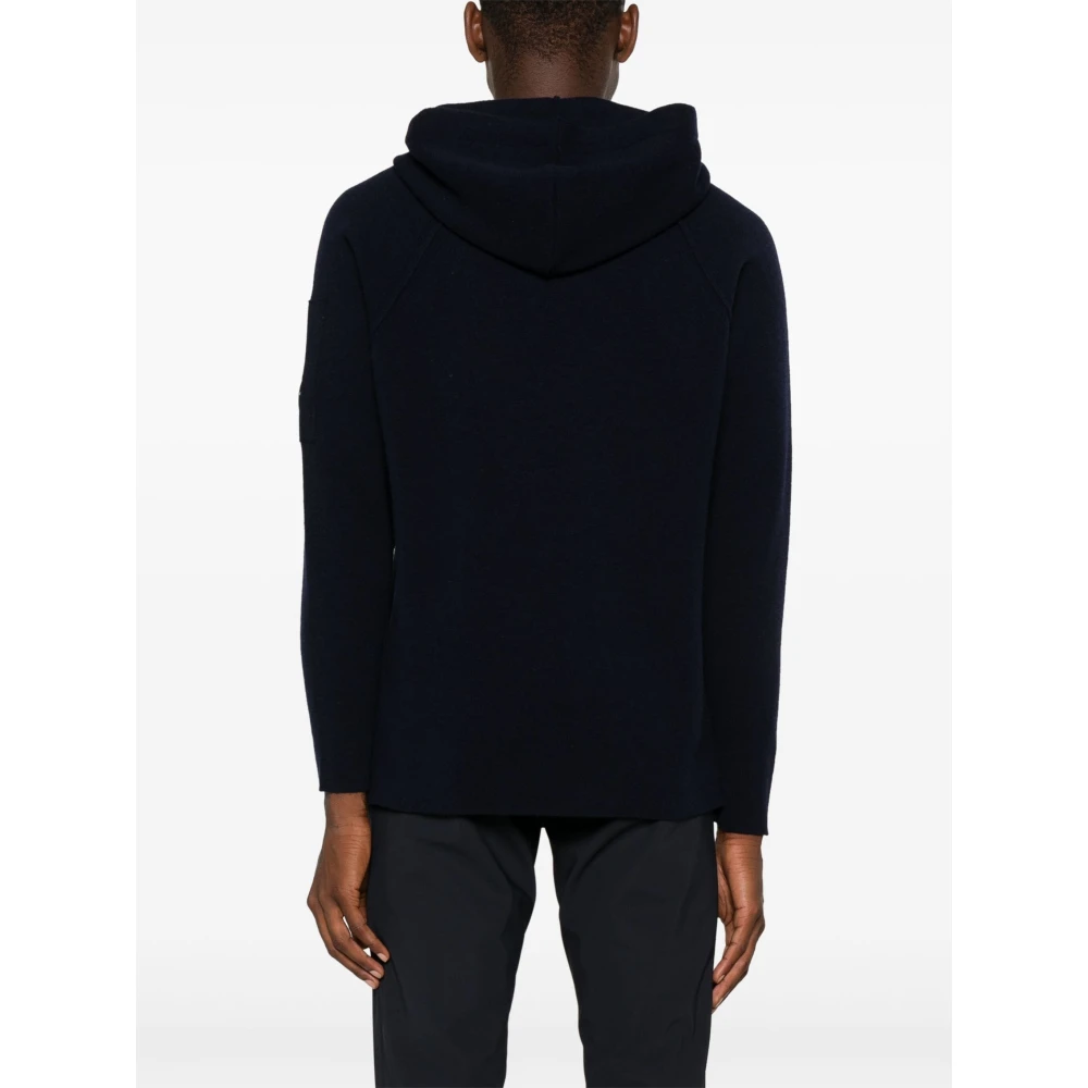 C.P. Company Lens Detail Lamswol Hoodie Blue Heren
