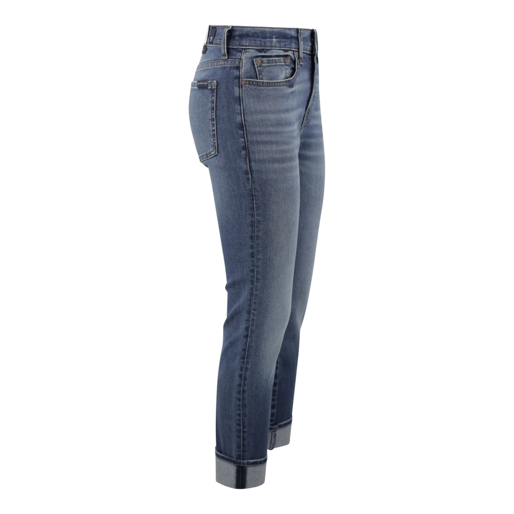7 For All Mankind Slim Fit Jeans Donkerblauw Blue Dames
