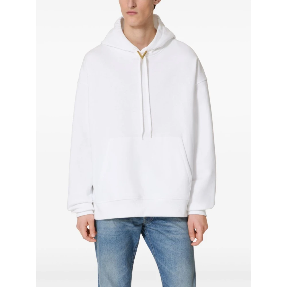 Valentino Garavani Witte Oversized Hoodie met V-Detail White Heren