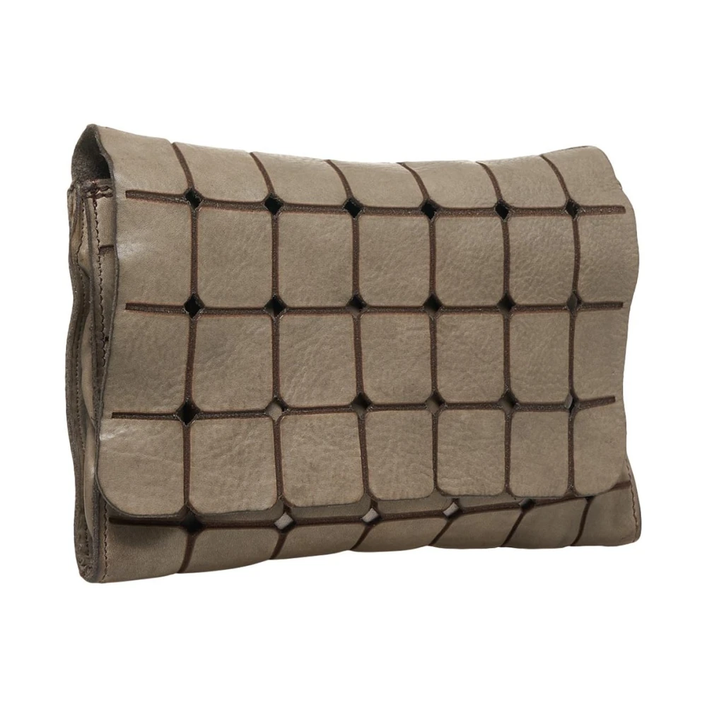 Campomaggi Grijze leren crossbody tas met ritssluiting Gray Dames