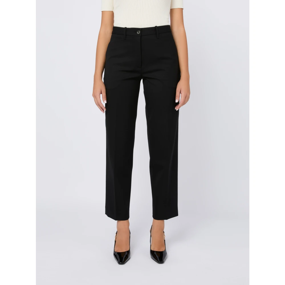Nine In The Morning Stretch wollen broek in zwart Black Dames