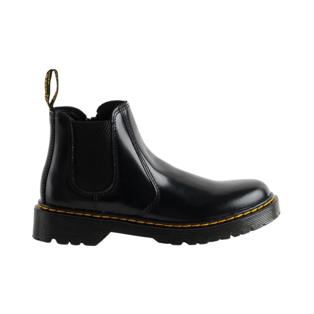 Dr. Martens Girls Black Kids Boots, 31 Eu, Shiny Leather Boots