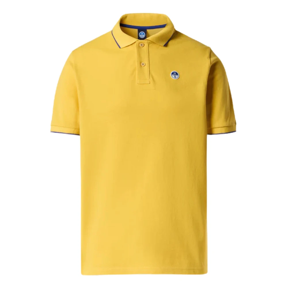 North Sails Men's Yellow Cotton Striped Polo Shirt With Logo - Polo Shirts - 2XL- Tops