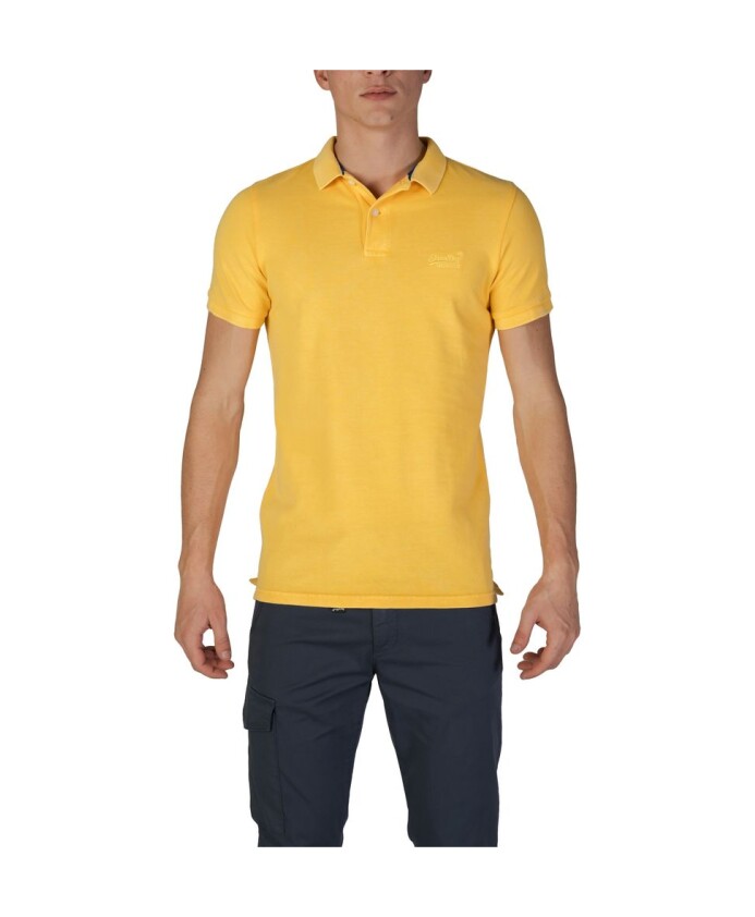 polo-en-coton-jaune-automne-hiver