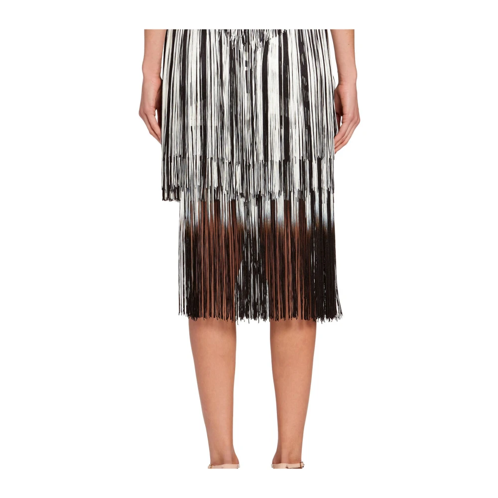 Roberto Cavalli Zebra Avantgarde Franje Rok Multicolor Dames