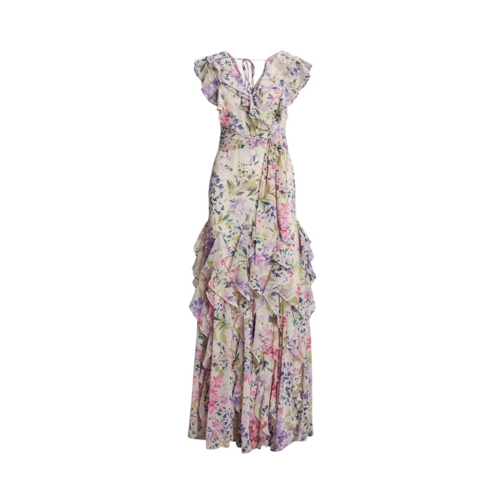 Ralph Lauren Georgette Jurk met Bloemenprint Multicolor Dames