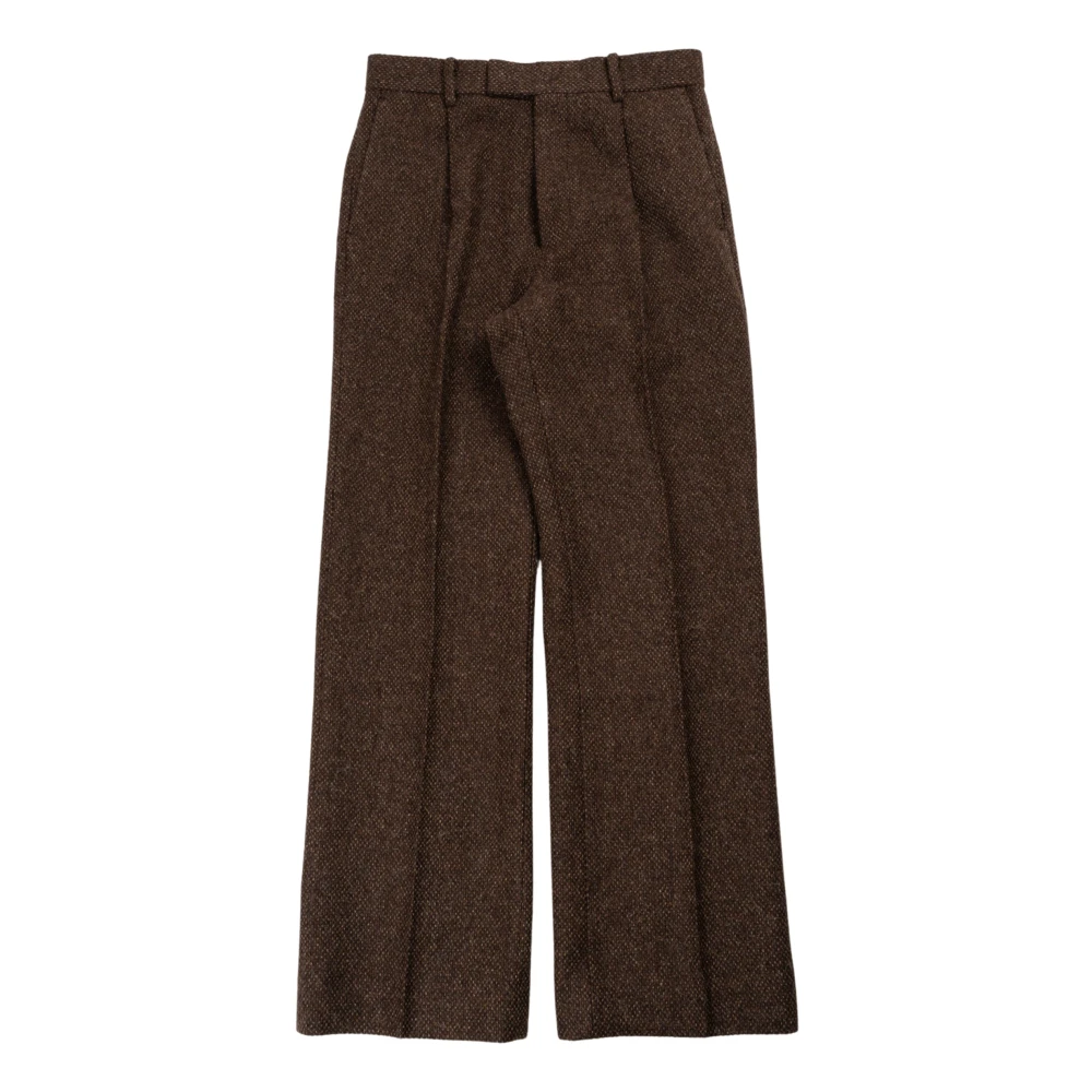 Auralee Bruine Tweed Wol Slacks Brown Heren