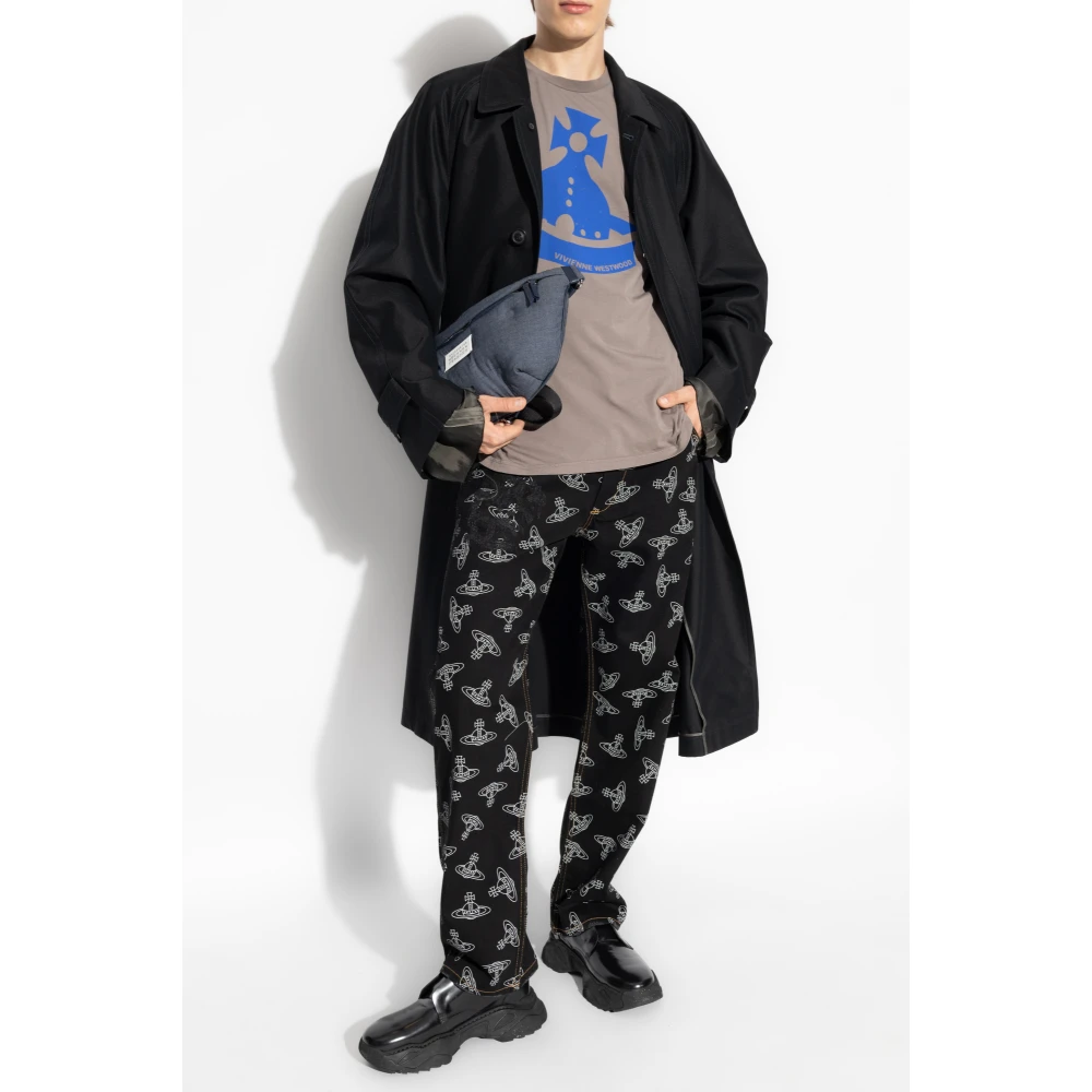Vivienne Westwood T-shirt met logo Gray Heren