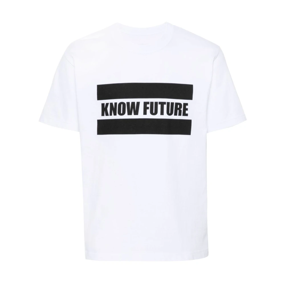 Sacai Know Future Wit T-shirt met Voorkant Print White Heren