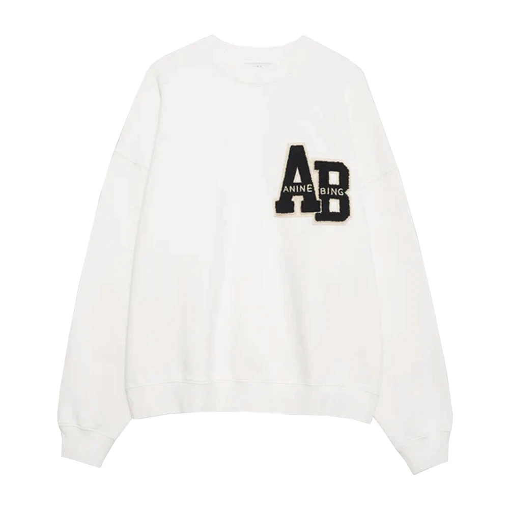Anine Bing Gezellige Sweatshirt met Monogramdetail White Dames