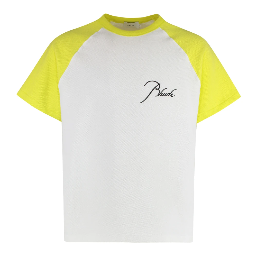 Rhude Cotton Logo T-shirt White Heren