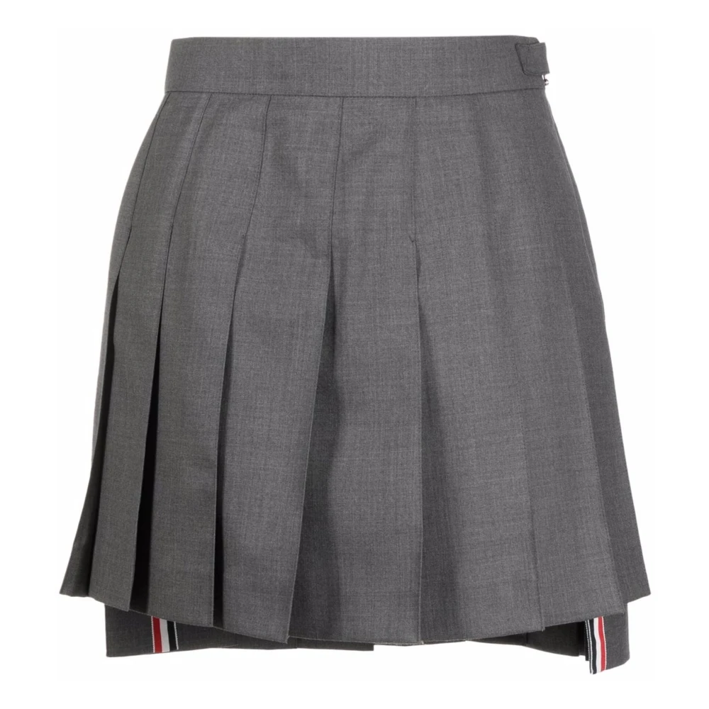 Thom Browne Femme Gris Jupes, Taille: 36 Fr Mini-Jupe Plissée En Twill