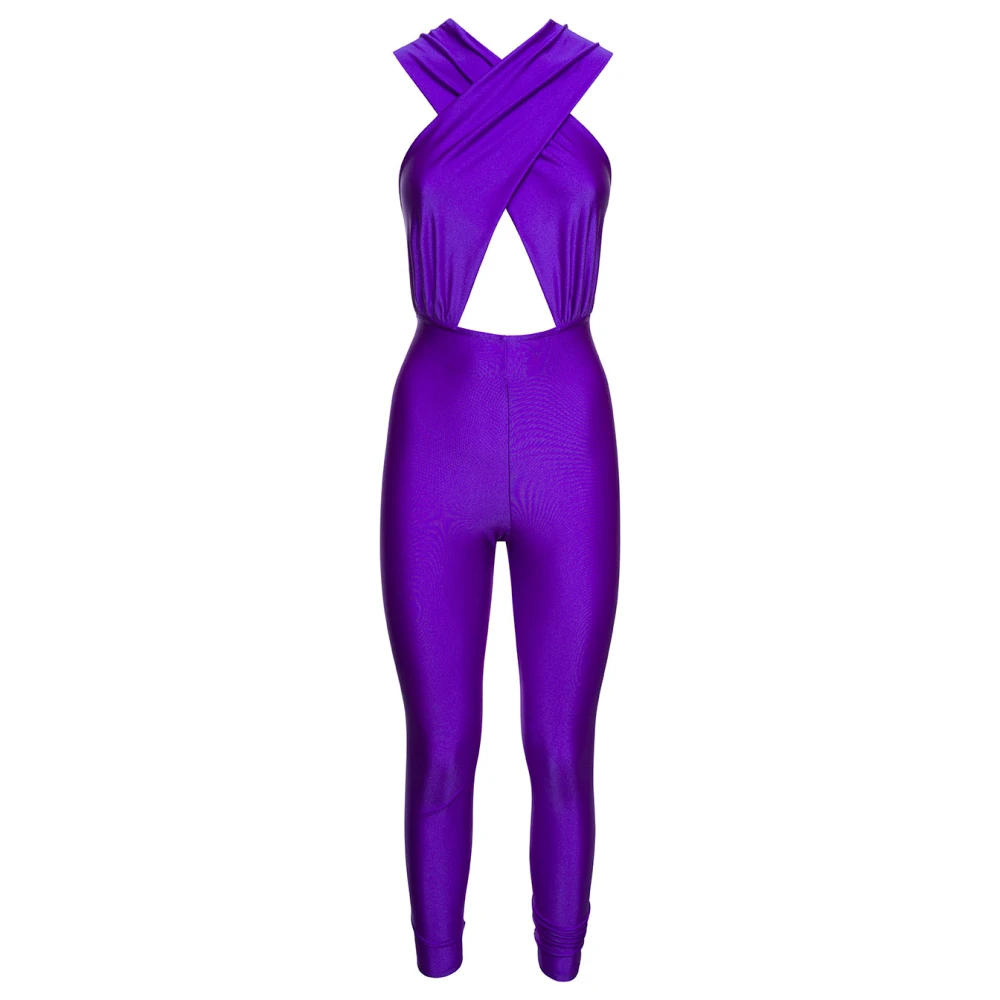 Andamane Stijlvolle Halternek Jumpsuit Purple Dames