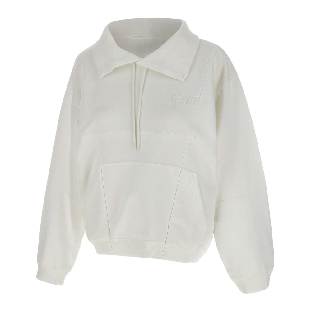 Mm6 Maison Margiela Women's White Sweatshirts, Xs, Hooded Sweatshirt