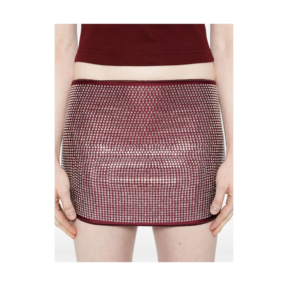 Oseree Wijnrode elastische taille rok Red Dames