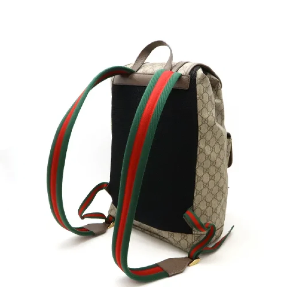 Gucci Vintage Pre-owned Canvas backpacks Beige Dames