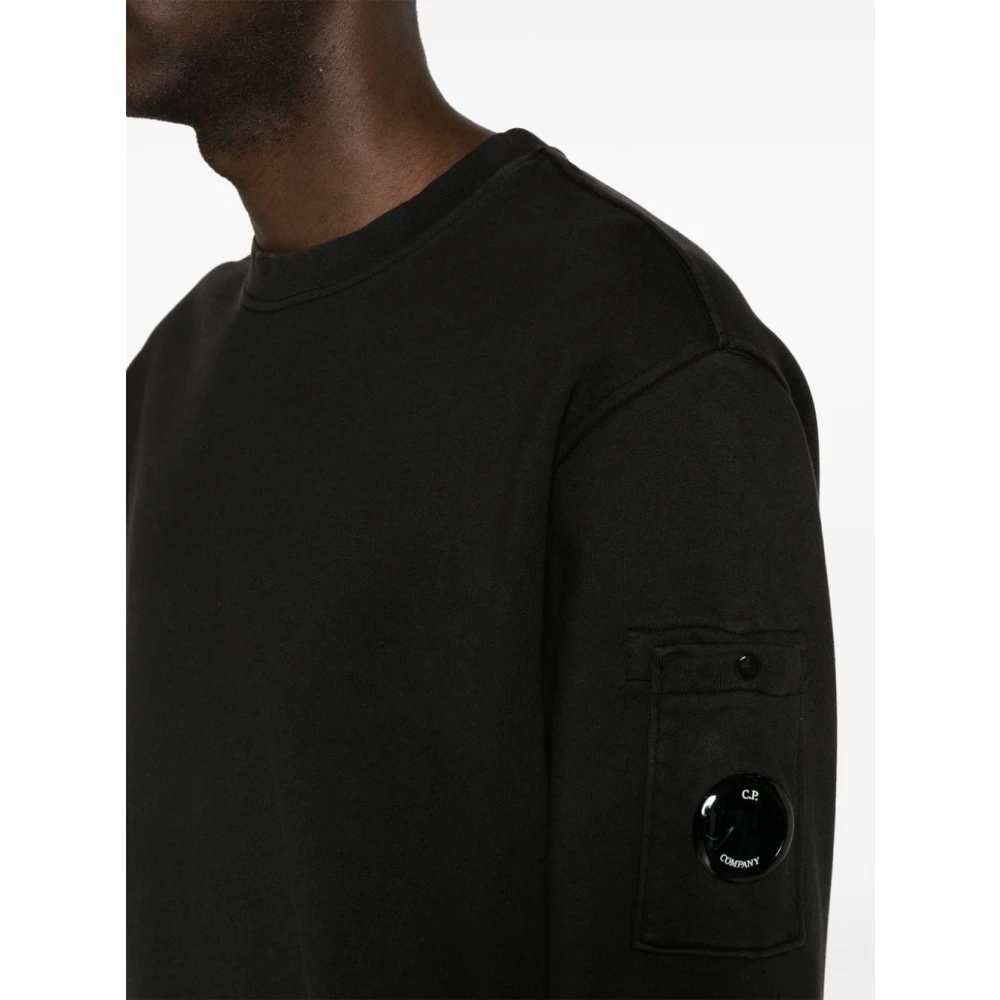 C.P. Company Diagonal Fleece Lens Sweatshirt Black Heren