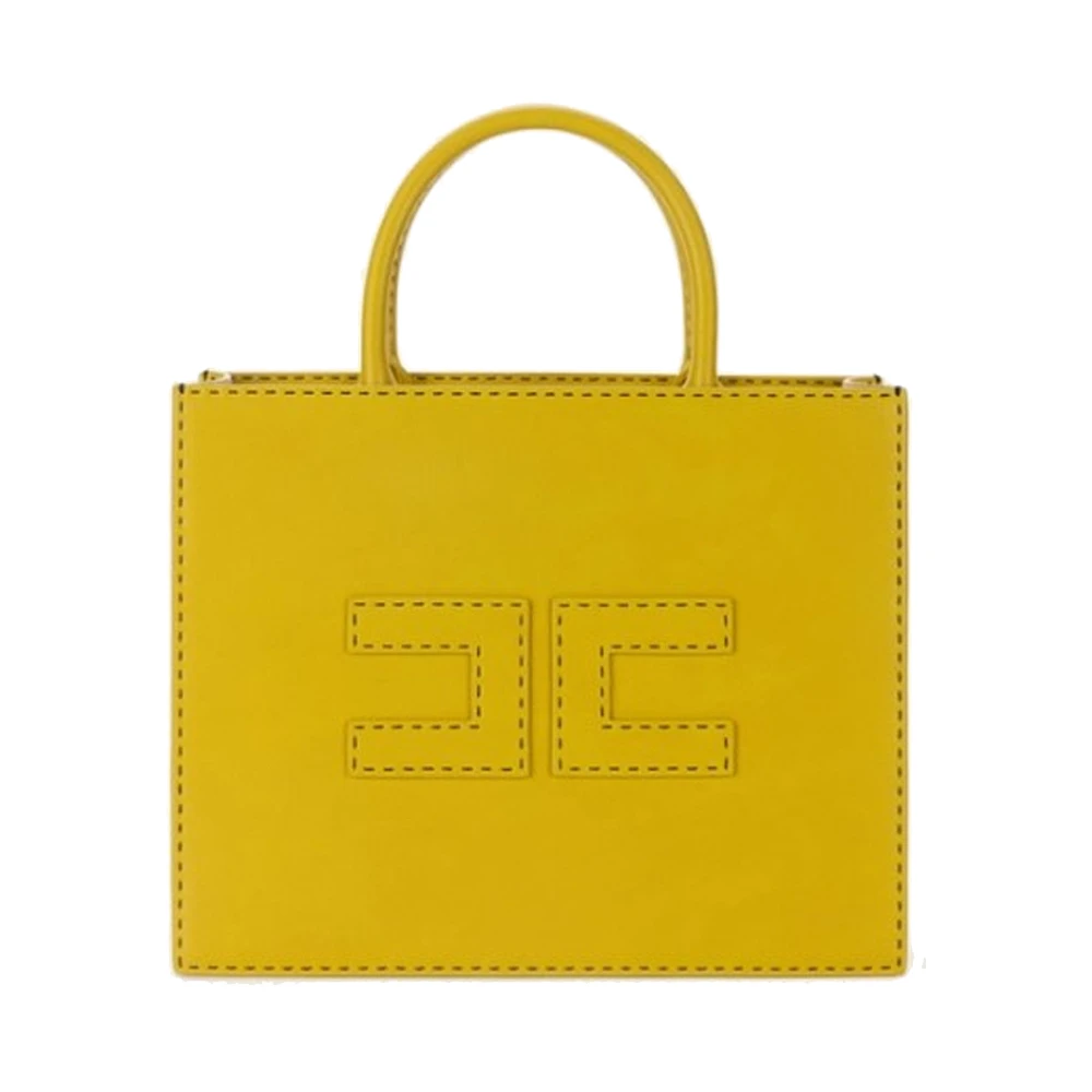 Elisabetta Franchi Contrasterende Stiksel Logo Binnen Voering Jurk Green Dames
