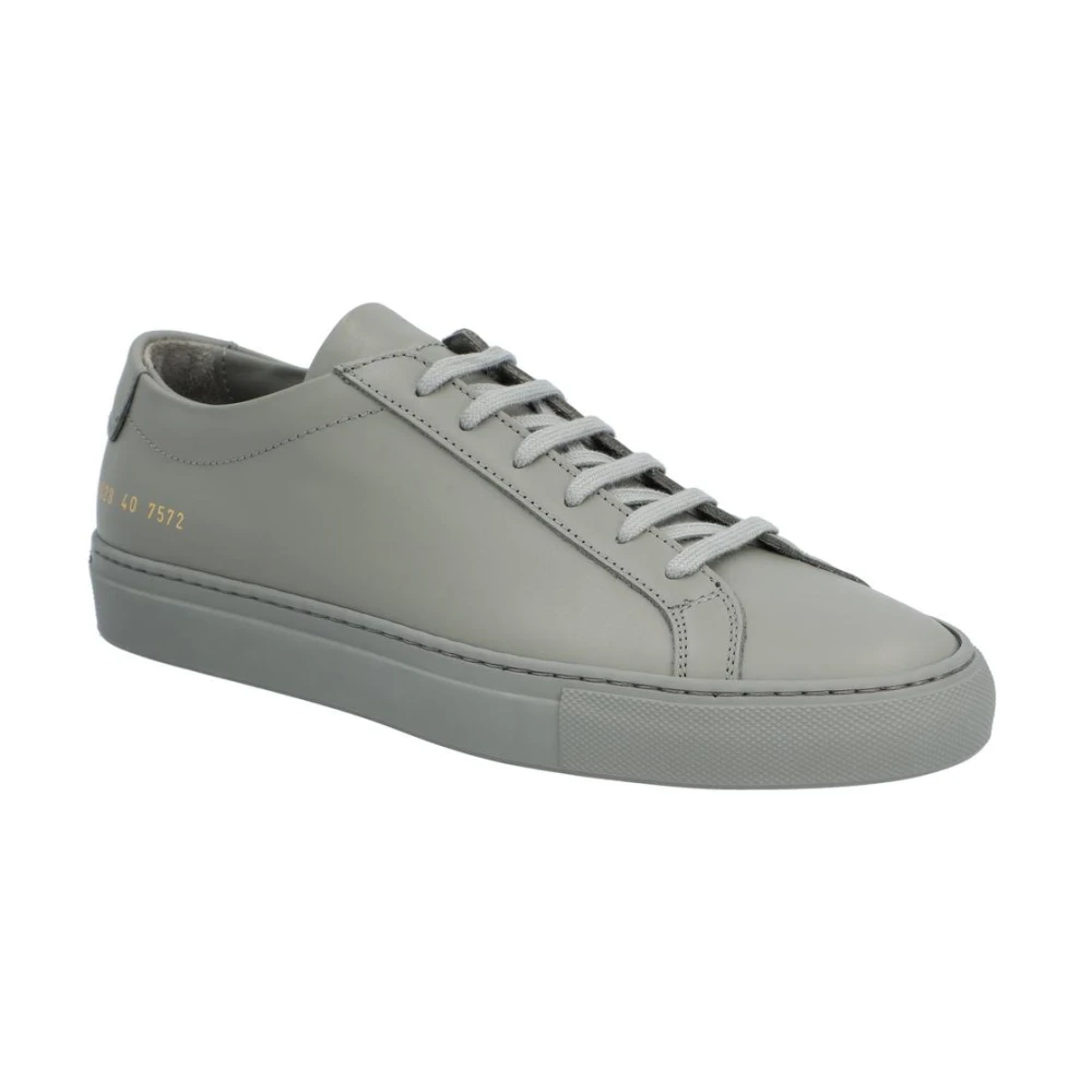 Common Projects Grijze Leren Minimalistische Sneakers Heren Schoenen Grijs