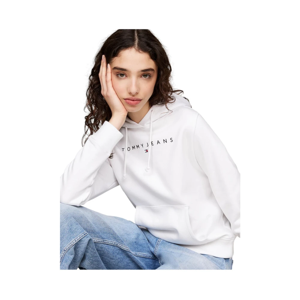 Tommy Jeans Hoodie Sweatshirt White Dames