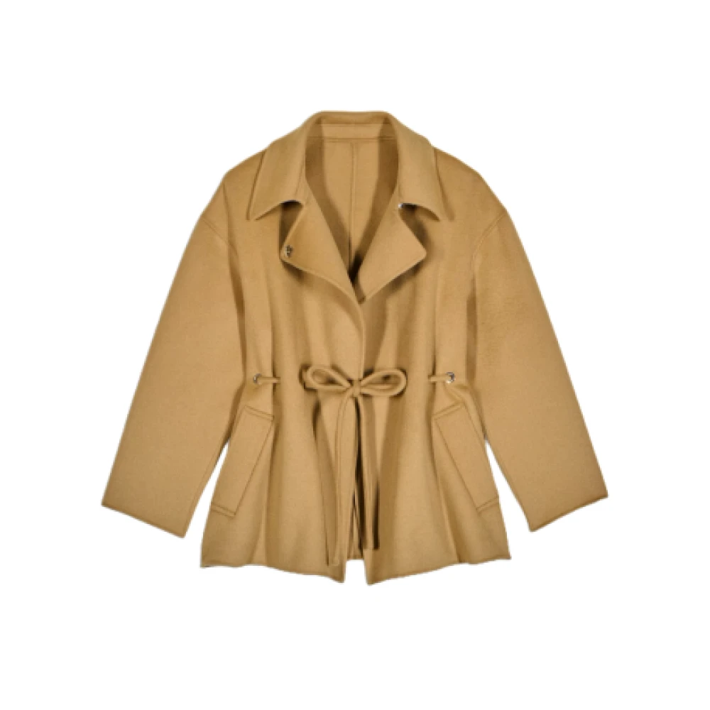 BA&SH Elegante Jas met Overhemdkraag Brown Dames