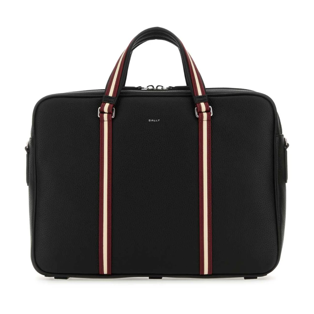 Bally Code Leren Aktetas Black Heren