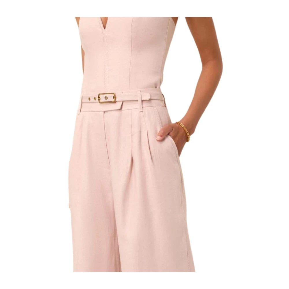 Zimmermann Wijde Linnen Broek Pink Dames