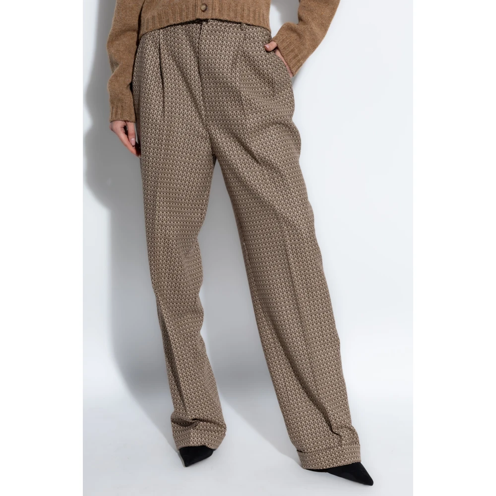 Moschino Geplooide broek met patroon Beige Dames