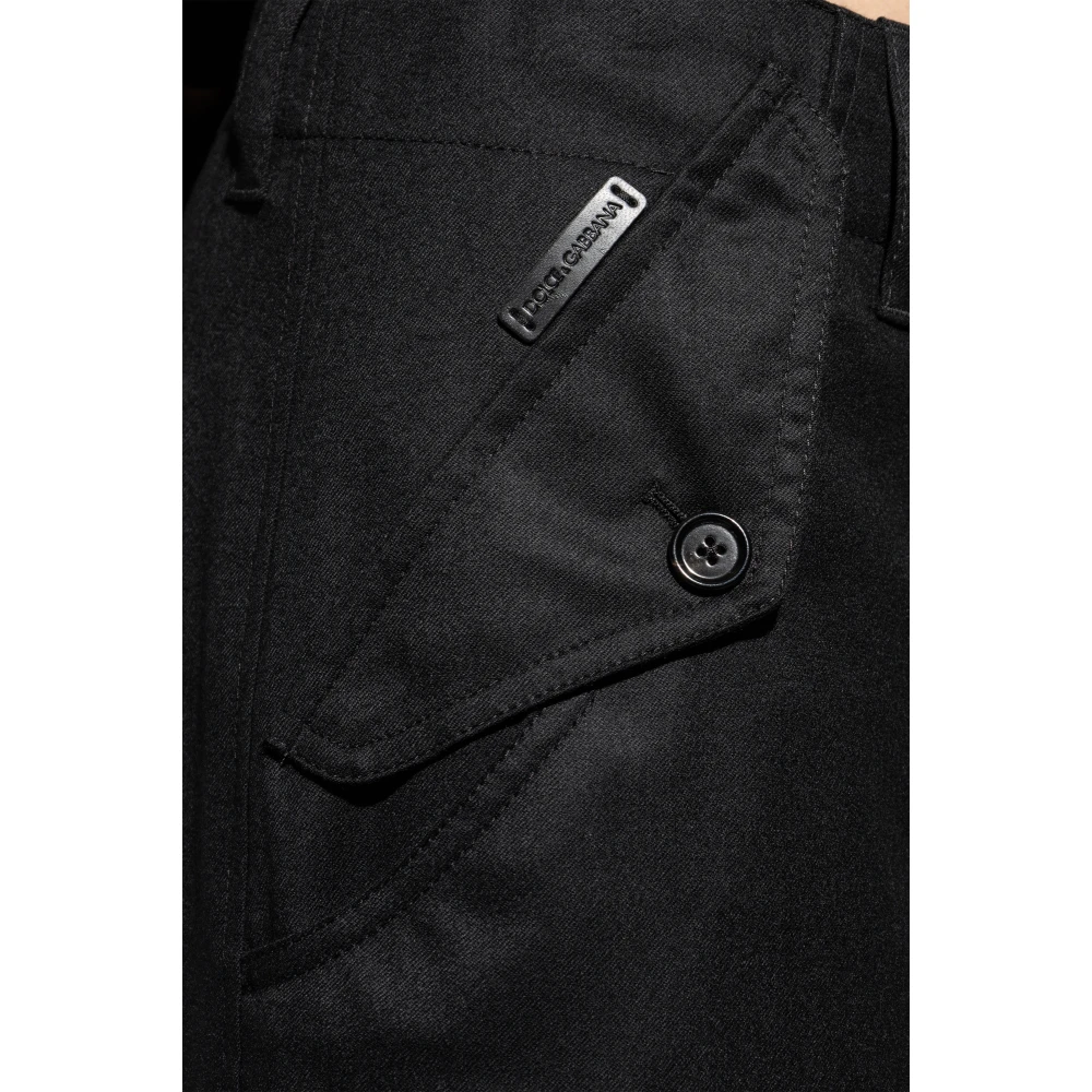 Dolce & Gabbana Wollen broek Black Heren