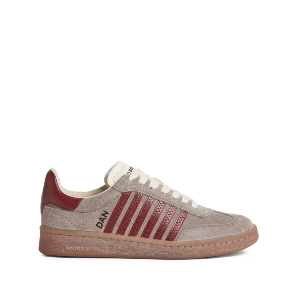Dsquared2 Men's Multicolor Sneakers,, Gray And Bordeaux Trainers For Size 9 Uk